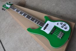 Green body 4 Strings Electric Bass with 2 Pickups,White Pickguard,Rosewood fingerboard,Provide Customised services