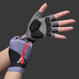 Santic Short-finger Cycling Gloves New Breathable Non-slip Bicycle Half-finger Cycling Gloves Anti-friction Protection Palm H1022