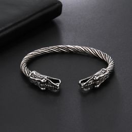 Stainless Steel Dragon Bracelet Jewelry Viking Nordic Jewelry Amulet Men Wristband Cuff Bracelets For Women Bangles Trend