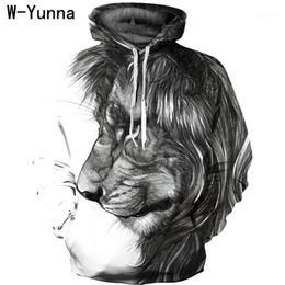 Мужские толстовки для толстовок W-Yunna Женщины 2021 Король Лев 3D Печать с капюшоном Толстовка с капюшоном Полиэстер с длинным рукавом Sudadera Mujer1