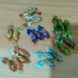 Cute Small Colorful Enamel Fish Charm DIY Jewelry Making Supplies Handcrafted Cloisonne Koi Carp Goldfish Pendants Bracelets Necklace Earrings 200pcs/lot