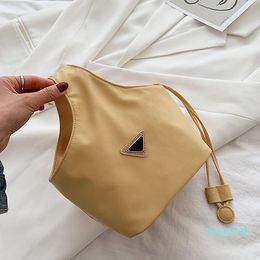 Evening Bags Nylon Mini Women Designer Handbag 2021 Girl Shopper Purse Fashion Casual Solid Colour Clutch Drawstring Bucket Bag Top Handle