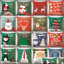 Bedding Supplies Textiles Home & Gardencartoon Christmas Pattern Peach Skin Office Pillow Case Sofa Er Drop Delivery 2021 Wkuo3