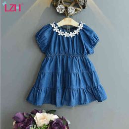 LZH Fashion Short Sleeve Clothing For Children Baby Girls Princess Dresses 2-6 Years Summer Kids Clothes Girls 2021 New Costume Q0716