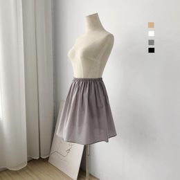 Skirts Women Casual Cotton Anti-transparent High Waist Elastic Lining Safety Petticoat Mini Short Under Skirt 269