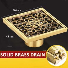 Other Bath & Toilet Supplies Euro Floor Drains Antique Brass Shower Drain Bathroom Accessories Deodorant Square Strainer Cover Grate