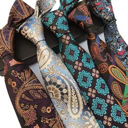 Bow Ties Classic Silk Men Tie Plaid Neck 8cm Paisley Flower Dress Up Business Casual Unique Gift NecktieBow