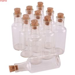 20pcs 15ml size 24*70*8mm Transparent Glass Wishing Bottles with Cork Stopper Empty Spice Jars Vials Christmas Wedding giftgoods