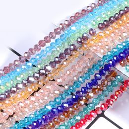 Venta al por 2/3/4/6 / 8mm BICIONE CRISTAL BEADS AB Color cortada Facetada Cuentas vidrio para joyería para hacer accesorios de pulsera 1931 Q2