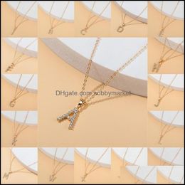 Pendant Necklaces & Pendants Jewelry A-Z Letter Necklace Simple Fashion Personalized 26 Alphabet Chain Choker For Women Men Valentines Day G