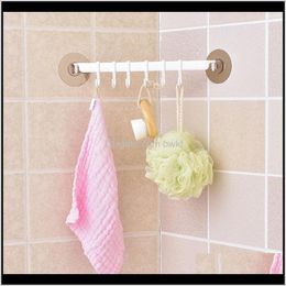 Rails Housekeeping Organization Home & Garden Drop Delivery 2021 Self Adhesive 6 Bathroom Wall Towel Holder Hanging Nail- Strong Paste Key Ho