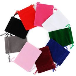 100pcs/lot Drawstring Flannelette Bags Fashion Jewellery Packaging Display Bag Pocket for Wedding Christmas and DIY Craft Accessories