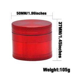 Zinc alloy cigarette grinder diameter 50mm four layer metal grinder 2 inches