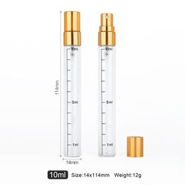 50pcs/Lot 10ml Printing Scale Perfume Bottle For Sampe Empty Aluminium Spray Atomizer Glass Bottles