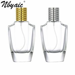 Nbyaic 50pcs Perfume sub-bottling 50ml exquisite portable bottle irregular glass empty push type spray