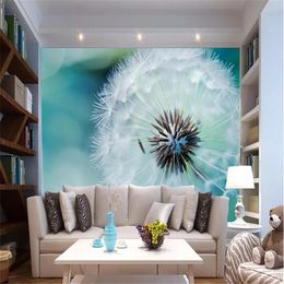 Wallpapers Custom Po Self Adhesives Wallpaper 3D Stereo Murals Abstract Dandelion Living Room Sofa Bed Bedroom Set Painting Waterproof