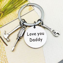 Father's Day key ring Party Favour If Dad can not fix it keychains Stainless steel screwdriver wrench Father tools keys pendant KKB7085