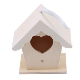 wall mounted bird cage Canada - Bird Cages Hanging On The Tree Or Cage Nest Natural Wood House Creative Heart Shaped Parrot Wall Mounted
