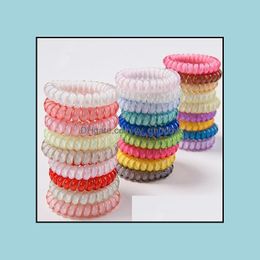 Headbands Hair Jewellery Jelly Colour Telephone Line Circle Ladies Fashion Ornaments Drop Delivery 2021 Qrf6E