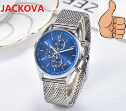 All Dials Working Big 43mm Quartz Chronograph Mens Watches High quality Fashion Man luxury Top model Fashion Wristwatch Relogio Masculino