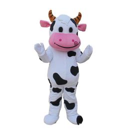 Halloween milk cow Mascot Costume High Quality Customise Cartoon black white cows Plush Anime theme character Adult Size Christmas Carnival fancy dress