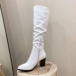Women Knee Boots High Heel Women Shoes Fashion Winter Shoes Sexy Thin Toe Boots Party Lady Daily Footwear Size 32-43
