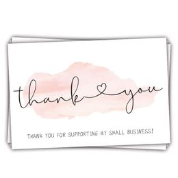 50pcs/Bag Thank You Greeting Cards Baking Bags Gift Package Box Business Decor Festive Party Supplies