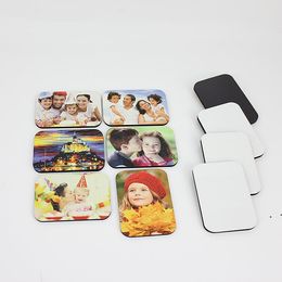 Sublimation blank DIY Fridge Magnets Wooden MDF Refrigerator Sticker Creative Magnets Gift Heat transfer Round Rectangle Square CCF8832