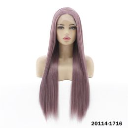Synthetic Lacefrontal Wig Simulation Human Hair Lace Front Wigs 12~26 inches Long Straight Perruques 20114-1716