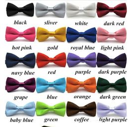 kids Bow tie Boys Girls School Fashion Bowtie Solid Candy Colorful Baby Butterfly Cravat