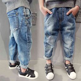 Fashion Children Jeans Pants Spring Fall Hole Denim Trousers for Teenage School Boys Kids Cotton Clothes 4 8 12Years 210622