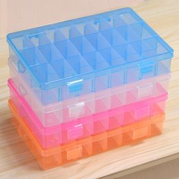 24 Compartment Storage Box Plastic Box Jewelry Earring Case For Collection Drawer Divider cosmetic organizer makeup organizer DH9869