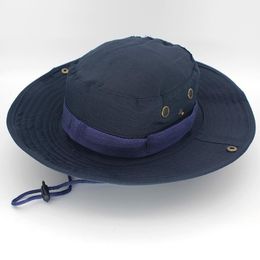 Bucket Hat Safari Boonie Navy Blue Men's Panama Fishing Cotton Outdoor Unisex Women Summer Hunting Bob Sun Fisherman Hats Wide Brim