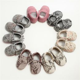 Full leather snake Pattern Baby walking shoes soft sole babys shoes indoor floor shoesZC609