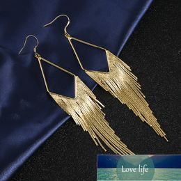Fashion Gold Color Long Tassel Dangle Earrings Jewelry Vintage Metal Statement Fringe Earrings Charm Drop Big Earing for Women Factory price expert design Quality