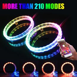 Niscarda Angel Eyes Multi-Color RGB LED Halo Rings Lights Dynamic Sequential Flowing Turn Signal Running Lamp For Headlight car