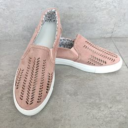 Women Loafers Espadrilles TOP-Quality Casual Flat Fabric Shoes Summer Hollow Round Canvas Trainers Pink Blue Fashion Walking Sports Skate Shoe 003