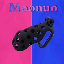 NXYCockrings Moonuo Third Generation Mini/Standard sizes Chastity Device Cock Cage with 4 Size Rings Erotic Urethral Brass Lock Sex Toys 1126 1126