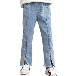 Girls Jeans Ripped Children's For Casual Style Trousers Children Spring Autumn Clothes 6 8 10 12 14 210527