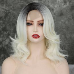 2021 new wig European and American fashion temperament ladies wigs. short style partial curl front lace wigs small lace wig casual short cur