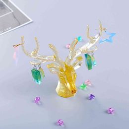 2022 Happy 2# Christmas Elks Diy Epoxy Moulds Antler Decoration Silicone for Home Santa Claus Gift Natal
