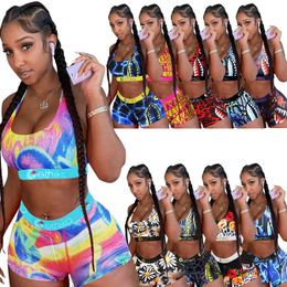 swimwear for Women Designers Clothes 2021 positioning printed vest shorts two piece set sweat absorption sports breathable 10 Colours