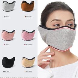 NEWUnisex Earmuff Teddy Cashmere Warm Cotton All-inclusive Ear Masks Riding Reusable Washable Breathable Dustproof Cold Mask LLE10197