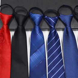 Men Zipper Tie Ties Fashion 8cm Business Necktie For Man Skinny Slim Narrow Bridegroom Party Dress Wedding Necktie Present