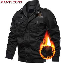 MANTLCONX 6XL Military Jacket Men Winter Casual Thick Thermal Coat Army Pilot s Air Force Cargo Windbreaker Pakas 210811
