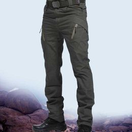 Men's Tactical Pants Multi Pocket Elastic Waist Military Trousers Male Casual Cargo Pants Men Clothing Slim Fit 5XL Sweatpants 210702