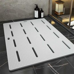 Eovna Non-slip Bathroom Mat Safety Shower Bath Mat Plastic Massage Pad Bathroom Carpet Floor Drainage Suction Cup Bath Mat 211130