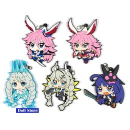 Keychains HOUKAI IMPACT 3 Original Japanese Anime Figure Rubber Silicone Sweet Smell Mobile Phone Charms/key Chain/strap D238