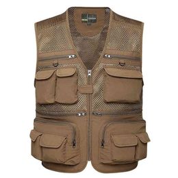 Military Tactical Male Summer Camouflage Vest Men Pographer Large Size Waistcoats Tooling Sleeveless Jacket with Many Pockets 210925