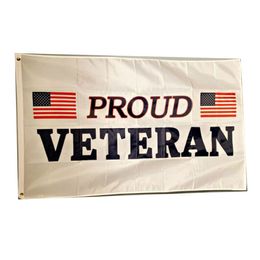 Proud Veteran Flag Vivid Colour UV Fade Resistant Double Stitched Decoration Banner 90x150cm Digital Print Wholesale